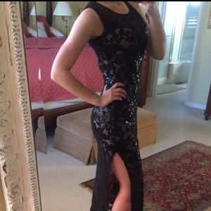 Sequen Lace Evening Gown
